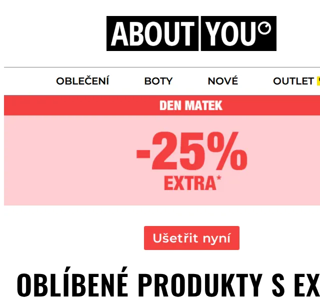 ABOUT YOU: Den matek -25 % EXTRA – červenec 2026 | Nuslet.cz