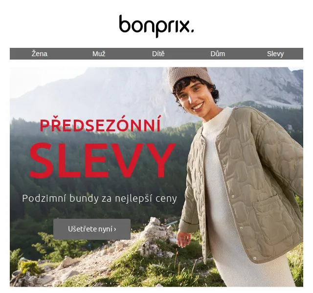 Bonprix: Předsezónní slevy na podzimní bundy – červenec 2026 | Nuslet.cz