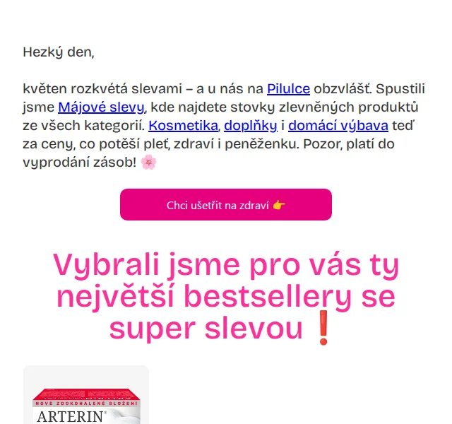 Pilulka.cz: Májový výprodej se slevami až 60 % – červenec 2026 | Nuslet.cz