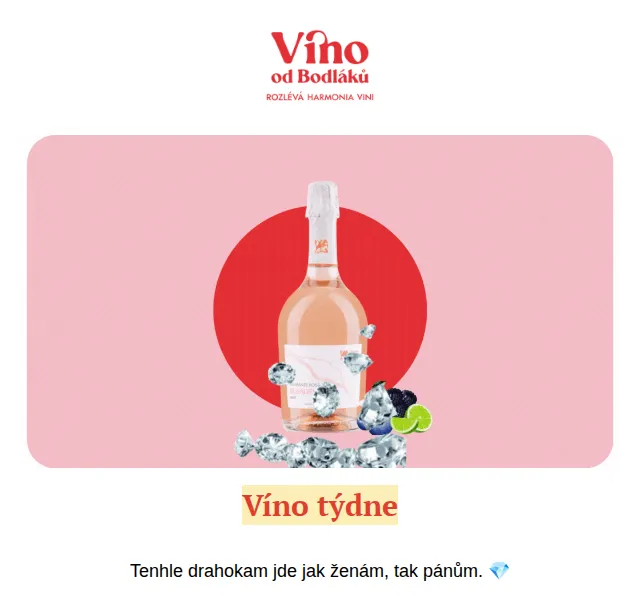 Jitka za Víno od Bodláků: Rosagemma Rosé Spumante Brut – červen 2026 | Nuslet.cz