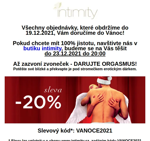 Intimity: Vánoční dárky se slevou 20 % – prosinec 2021 | Nuslet.cz