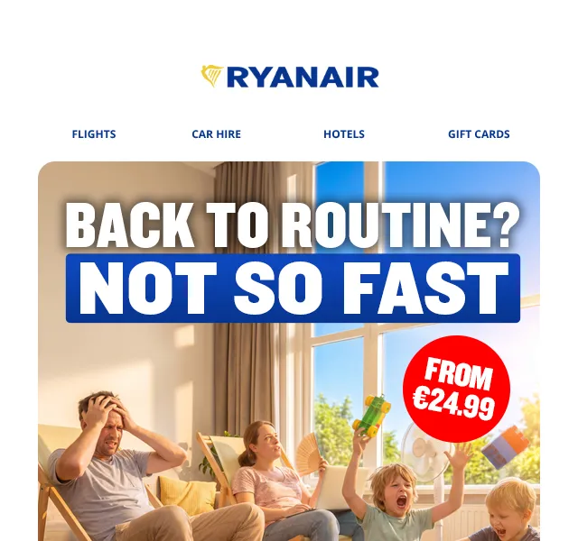 Ryanair: letenky od 24,99 € – září 2026