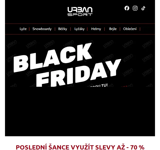 Urban-Sport: Black Friday slevy až -70 % – červenec 2026 | Nuslet.cz