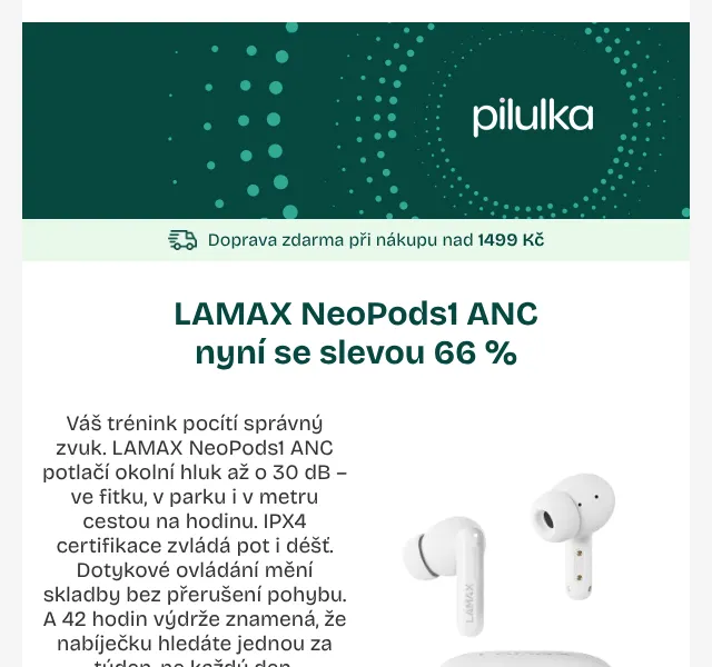 Pilulka.cz: Sluchátka Lamax Neopods1 se slevou 66 % | Květen 2026