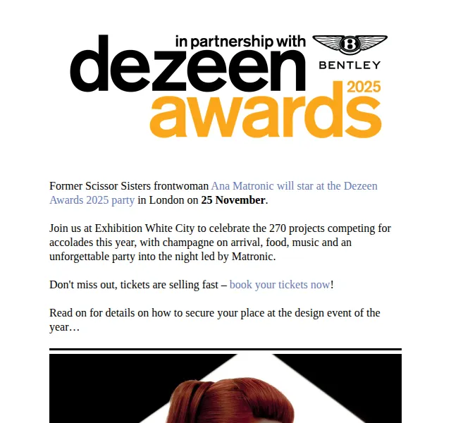 Dezeen Daily: Párty na Dezeen Awards 2025 v Londýně – listopad 2025 | Nuslet.cz