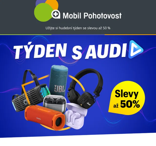 Mobil Pohotovost: sluchátka a reproduktory až 50 % – květen 2026