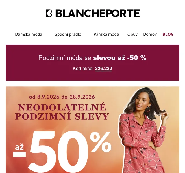 Blancheporte: až -50 % – září 2026