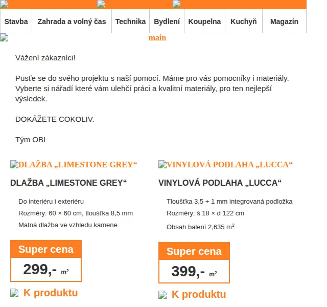 OBI Novinky: Dlažba, nářadí a dveře od 299 Kč – červenec 2026 | Nuslet.cz