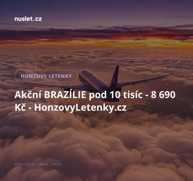 Honzovy letenky: Brazílie pod 10 tisíc – červenec 2026