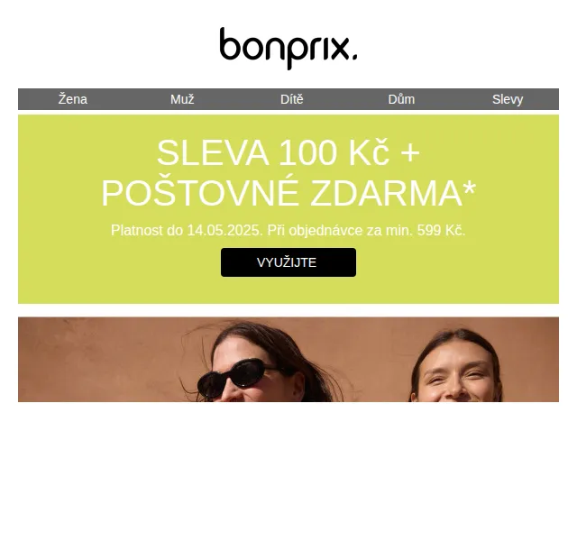 bonprix: Sleva 100 Kč + Poštovné zdarma – červenec 2026 | Nuslet.cz