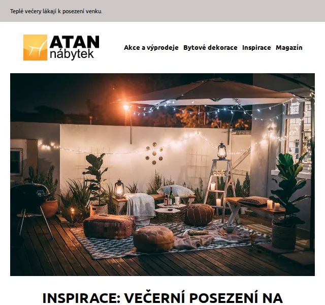 ATAN nábytek: Inspirace na večerní posezení – červen 2026 | Nuslet.cz