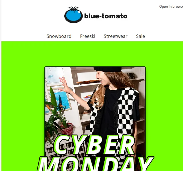 BLUE TOMATO: Cyber Monday slevy až 72 % – červenec 2026 | Nuslet.cz