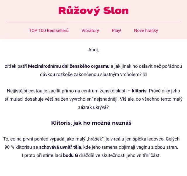 Růžový Slon: vibrátory se slevou 20 % – srpen 2026