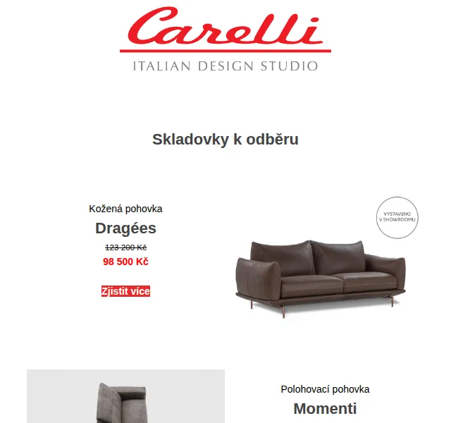 Carelli Nábytek: Exkluzivní křesla a sedací soupravy – červenec 2026 | Nuslet.cz