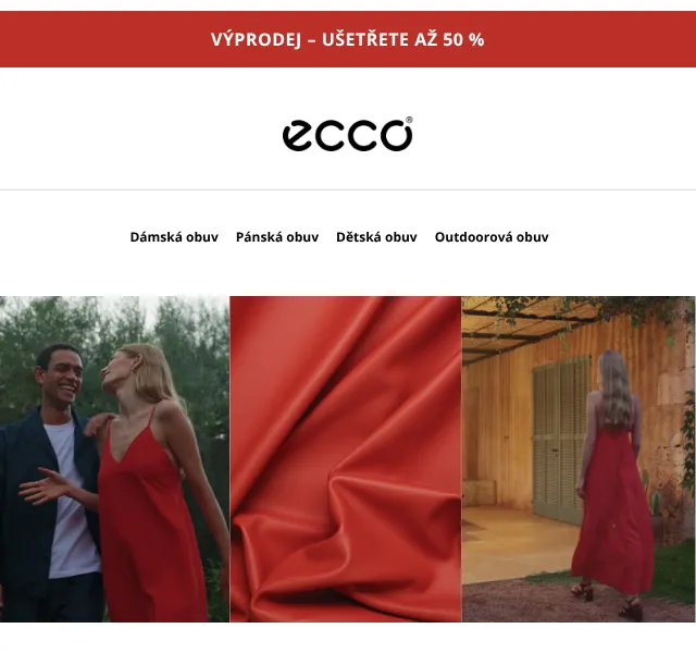 ECCO: Letní výprodej až 50 % – srpen 2026