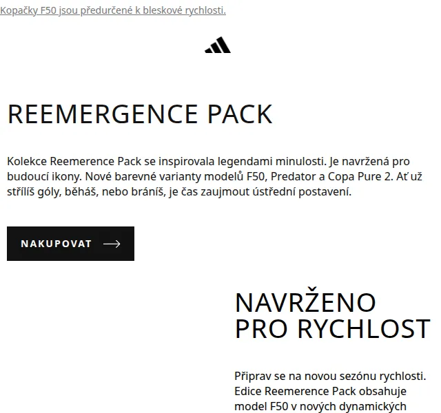 Adidas: Kopačky Reemergence Pack F50, Predator, Copa Pure 2 – červenec 2026 | Nuslet.cz