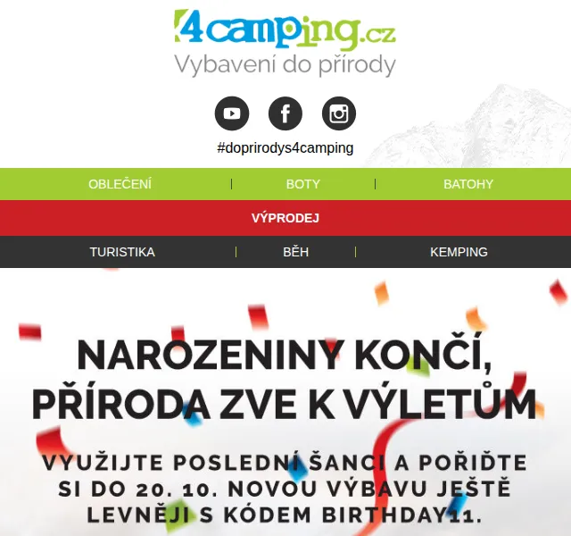 4camping.cz: Výprodej po narozeninách – červenec 2026 | Nuslet.cz