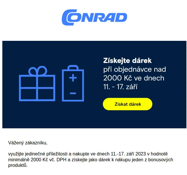 Conrad Electronic: Dárek k nákupu za 2000 Kč – červenec 2026 | Nuslet.cz
