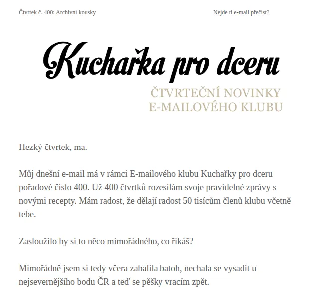 Florentýna - Kuchařka pro dceru: Archivní recepty – červen 2026 | Nuslet.cz