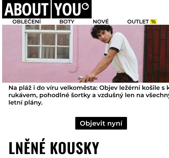 ABOUT YOU: Letní móda – košile, šortky, len – květen 2026