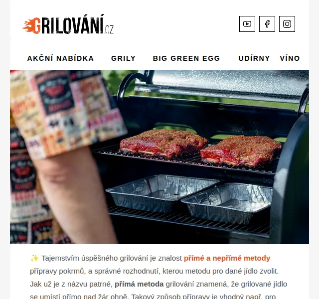 Grilování.cz - Tomáš Dytrych: grily Weber, Rösle, Big Green Egg – červen 2026 | Nuslet.cz