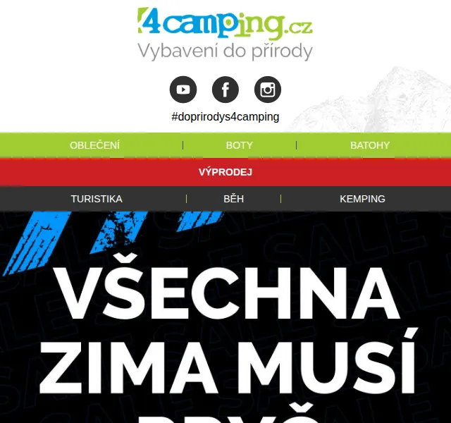 4camping: Výprodej zimního vybavení až 70 % – červen 2026 | Nuslet.cz