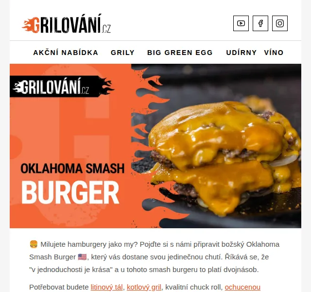 Grilování.cz - Tomáš Dytrych: Oklahoma Smash Burger s litinovou pánví Lodge – červen 2026 | Nuslet.cz