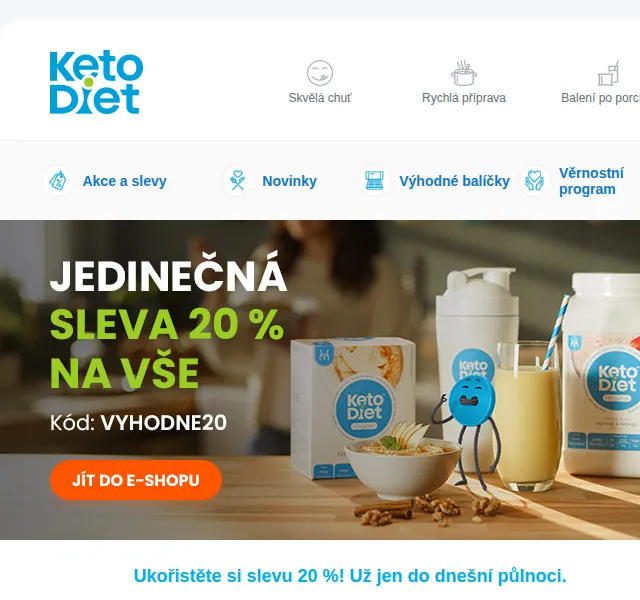 KetoDiet: sleva 20 % na celý sortiment – červen 2026 | Nuslet.cz