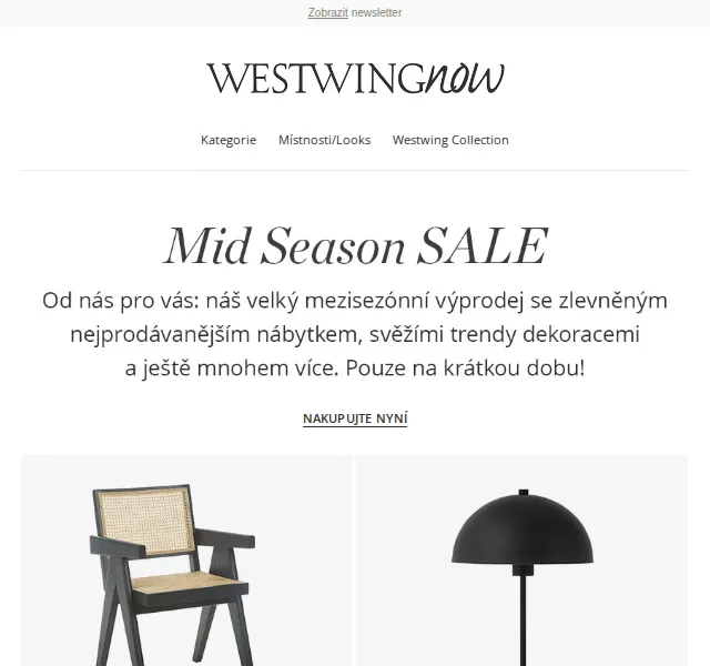 WestwingNow: Mid Season SALE – nábytek a dekorace – červen 2026 | Nuslet.cz