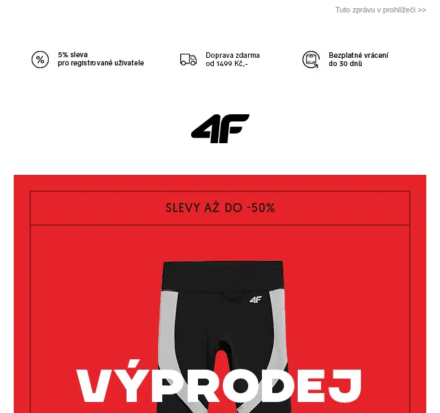 4Fstore: Výprodej oblečení se slevou až do 50 % – červen 2026 | Nuslet.cz