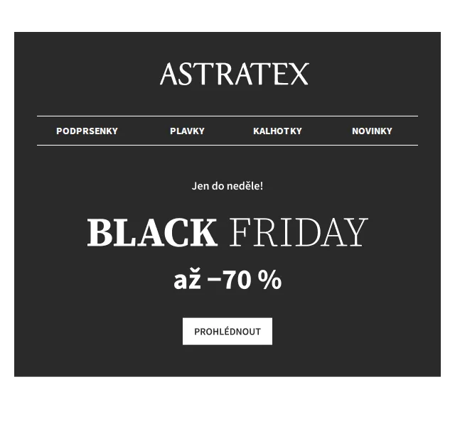 Astratex.cz: Black Friday slevy až 70 % – červenec 2026 | Nuslet.cz