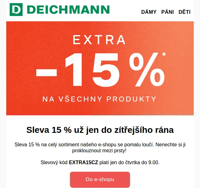 DEICHMANN: Sleva 15 % na celý sortiment – červenec 2026 | Nuslet.cz