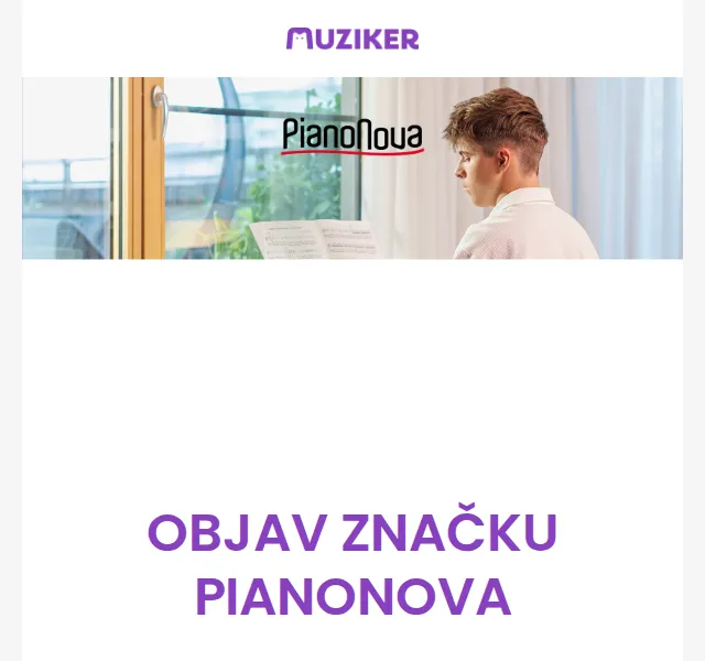 Muziker: Špičková piana Pianonova se slevou 15 % – červenec 2026 | Nuslet.cz