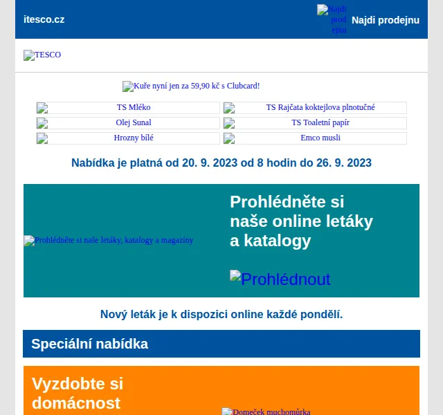 Tesco: Kuře s Clubcard za 59,90 Kč – červenec 2026 | Nuslet.cz