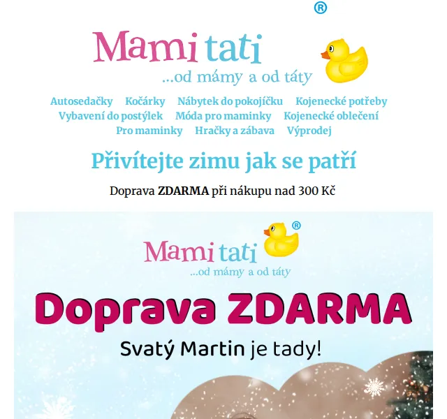 Mamitati.cz: Doprava zdarma od 300 Kč a houpací beruška – červenec 2026 | Nuslet.cz