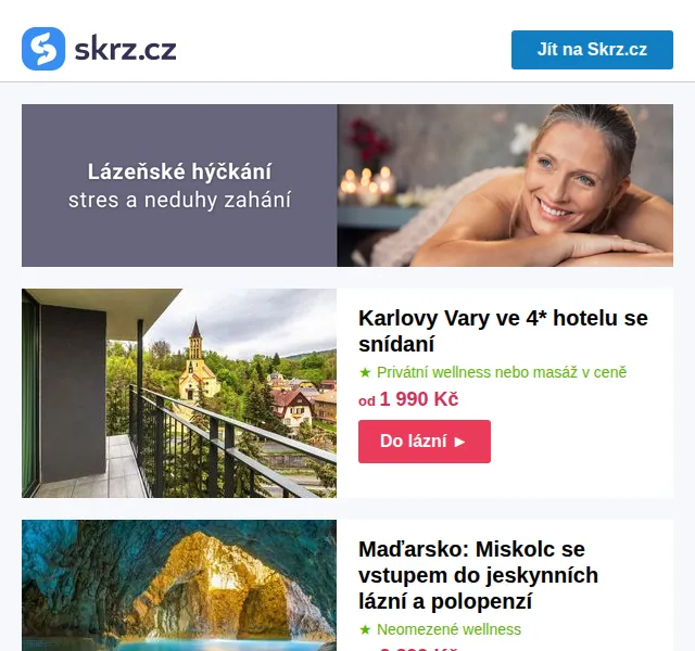 Skrz: Lázeňské pobyty od 1 990 Kč – červenec 2026 | Nuslet.cz