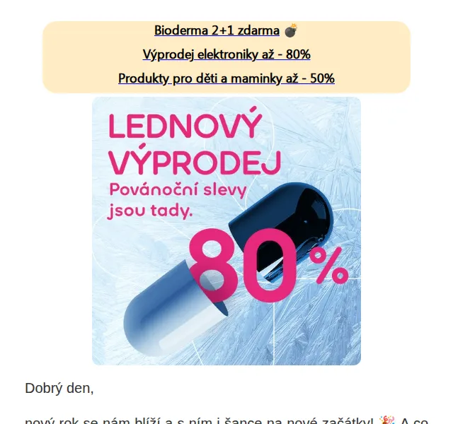 Pilulka.cz: Povánoční výprodej se slevami až 80 % – červenec 2026 | Nuslet.cz