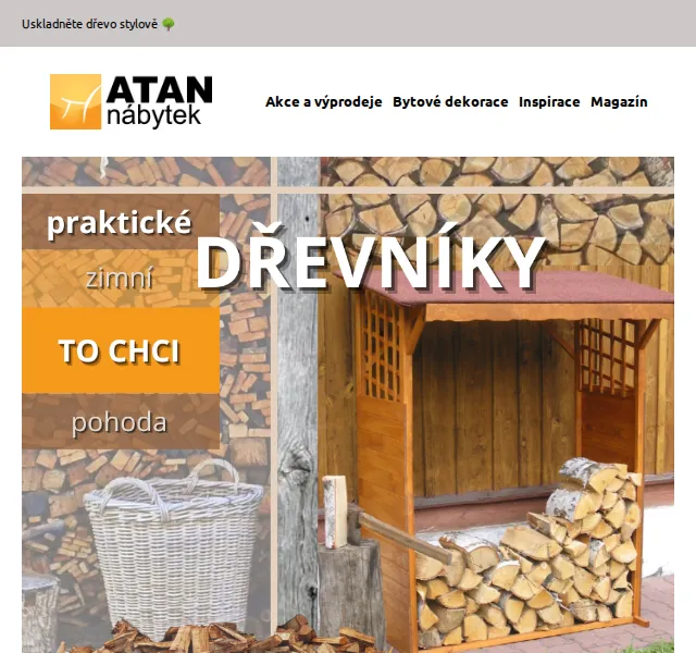 ATAN nábytek: praktické dřevníky od 199 Kč – červenec 2026 | Nuslet.cz
