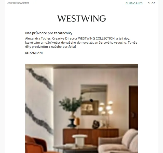 Westwing: Westwing Collection s Alexandrou Tobler – červenec 2026 | Nuslet.cz