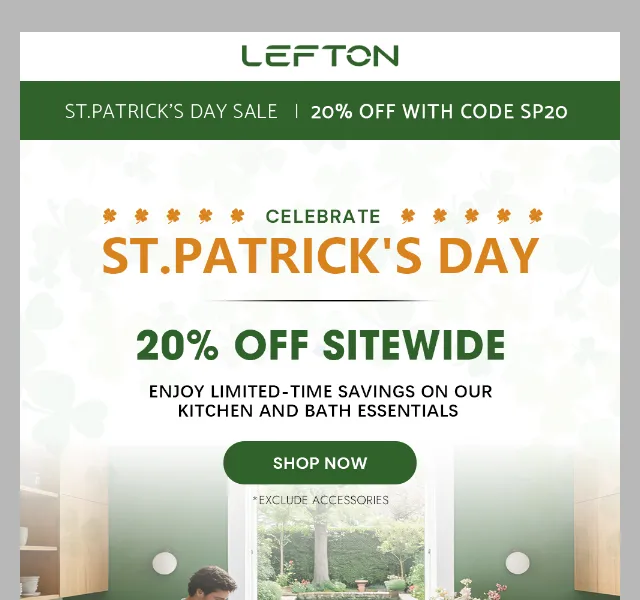 Lefton Sanitary: St. Patrick's Day + Spring Sale až 50% – červenec 2026 | Nuslet.cz