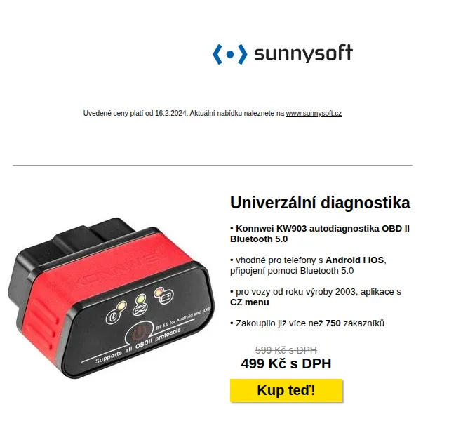 Sunnysoft: Diagnostika, sluchátka, světla – akce do února 2026 | Nuslet.cz