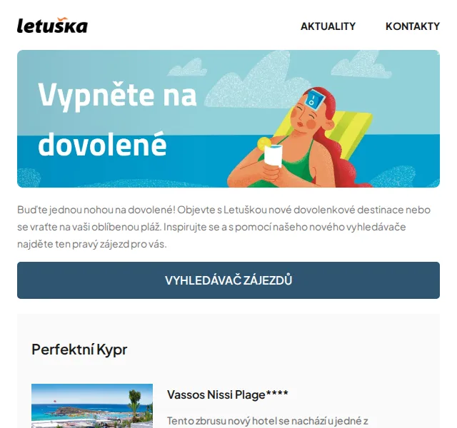 Letuška.cz: Zájezdy Kypr, Turecko, Egypt – červenec 2026 | Nuslet.cz