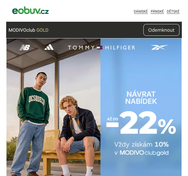 Eobuv.cz: až -22 % s kódem BELL – září 2026