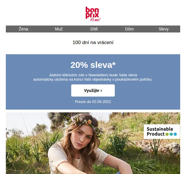 bonprix: 20% sleva na udržitelnou módu – červen 2026 | Nuslet.cz