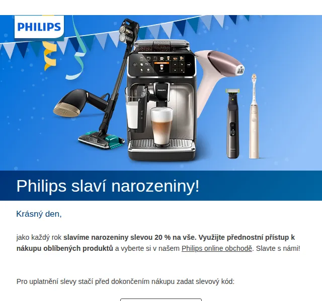 Philips: 20% sleva na vše – červen 2026 | Nuslet.cz