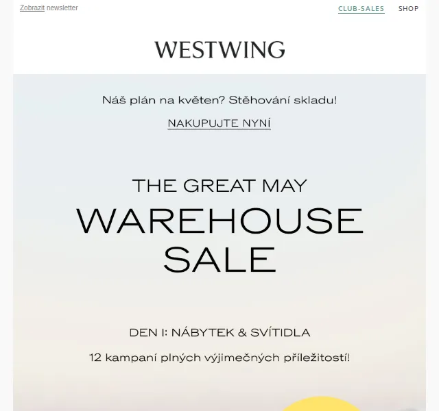 Westwing: Až –85 % na nábytek a svítidla – červenec 2026 | Nuslet.cz