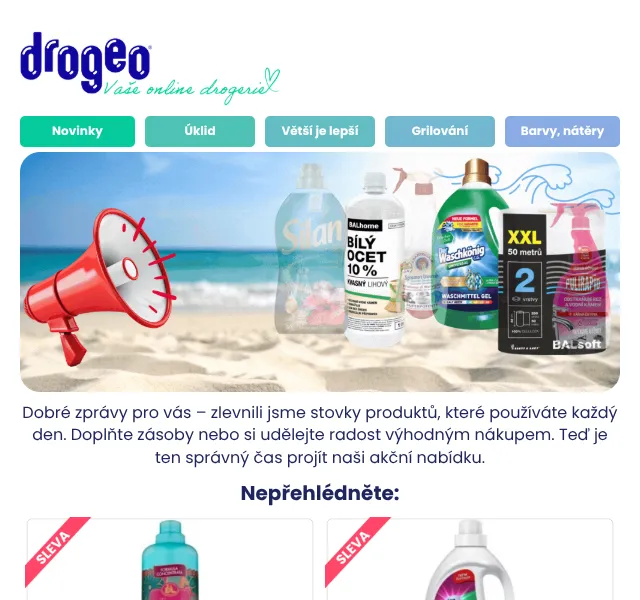 Drogeo: slevy na stovky produktů – březen 2026 | Nuslet.cz