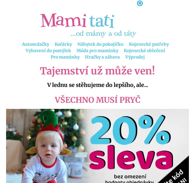 Mamitati.cz: Výprodej skladu se slevou 20 % – červenec 2026 | Nuslet.cz