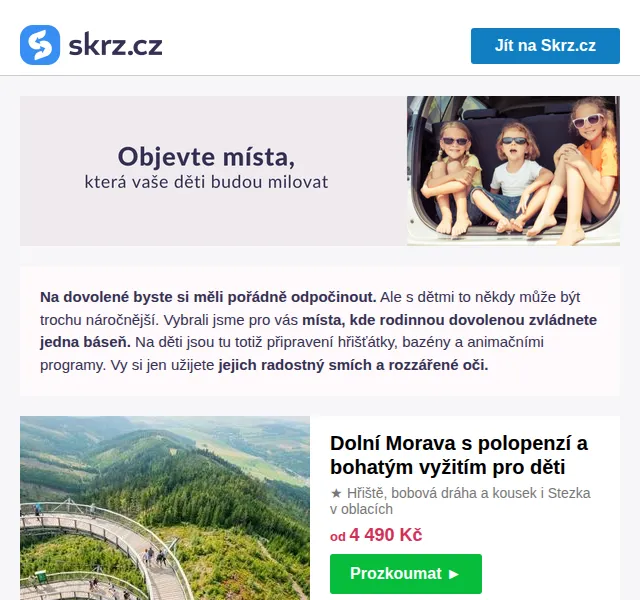 Vánoce na Skrz: Dovolená s dětmi už od 1 199 Kč – červen 2026 | Nuslet.cz