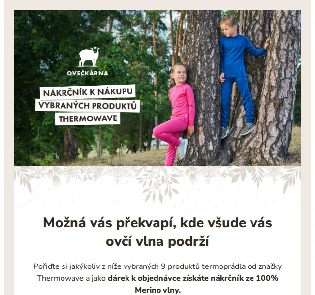Ovečkárna: Merino termoprádlo Thermowave s dárkem – červenec 2026 | Nuslet.cz